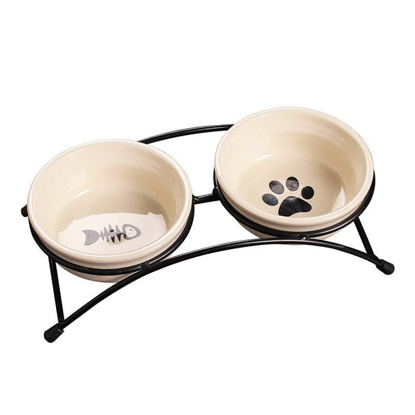 Iron Shelf Bowl Pet Ceramic Water Bowl - Mojo